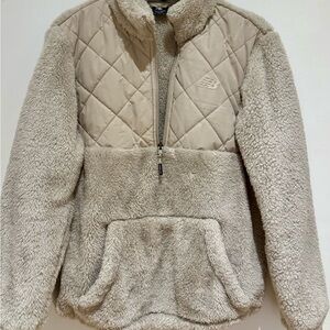 New Balance Cream Sherpa/Teddy Bear Zip-Up Size Medium